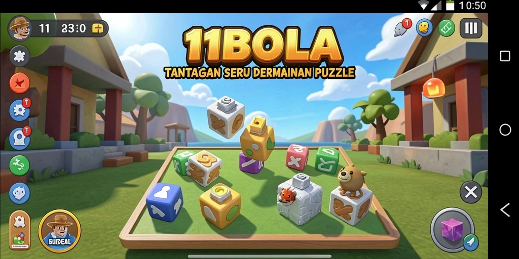 Tampilan gameplay seru dalam game Puzzle 11BOLA.