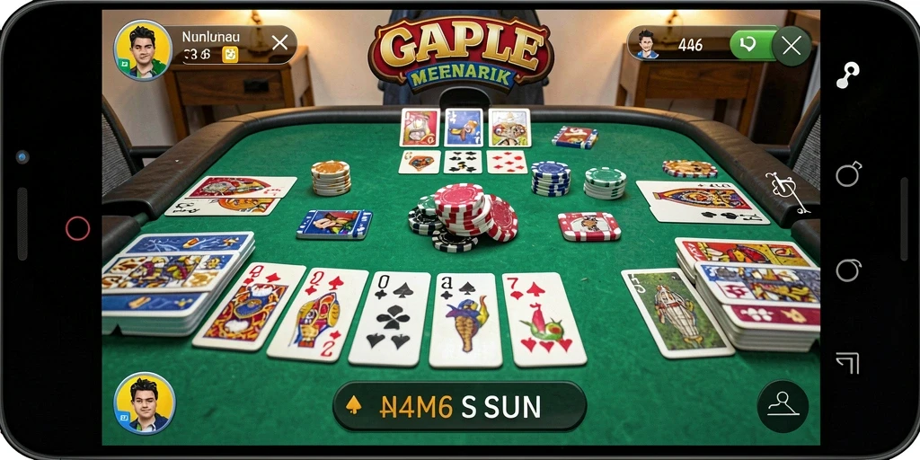 Tampilan gameplay Gaple yang seru dan interaktif.