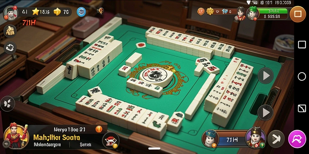 Tampilan menarik dari gameplay Mahjong 71H yang menantang.
