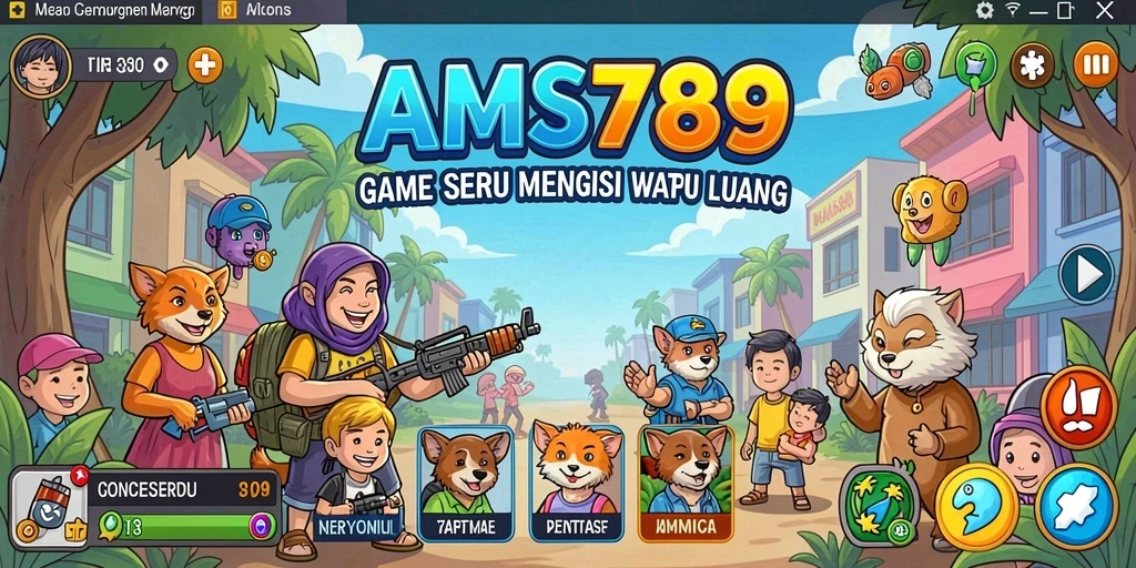 Tangkapan layar gameplay AMS789 menampilkan momen santai yang menarik.