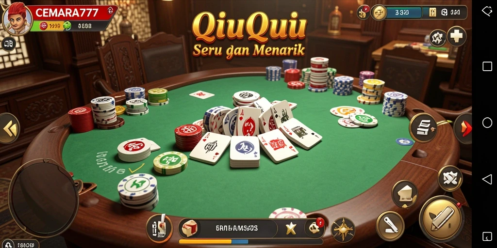Screenshot CEMARA777 menampilkan gameplay QiuQiu yang seru.