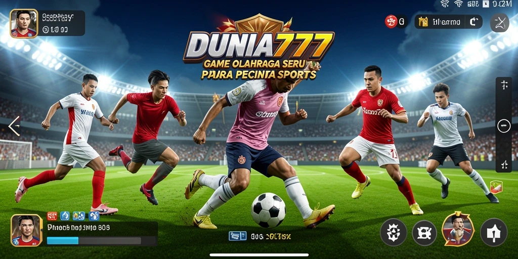 Tampilan utama gameplay DUNIA777 menampilkan aksi olahraga yang seru.