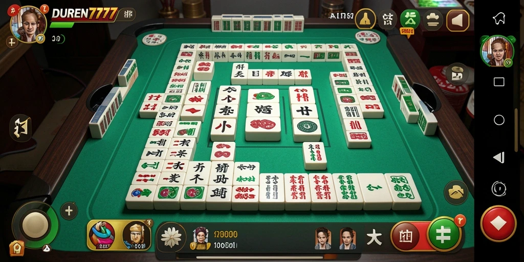 Tampilan gameplay DUREN777 yang menampilkan permainan Mahjong yang menarik.