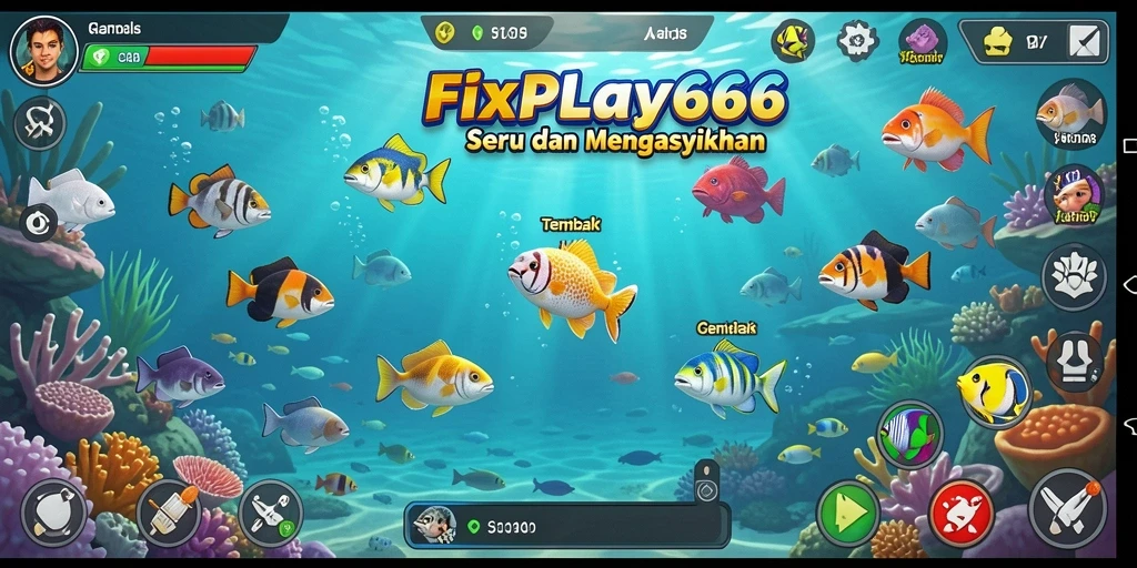 Tampilan gameplay FIXPLAY666 yang menyenangkan saat menangkap ikan.