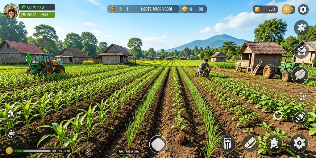 Screenshot menunjukkan aksi bertani seru di GOTO77.