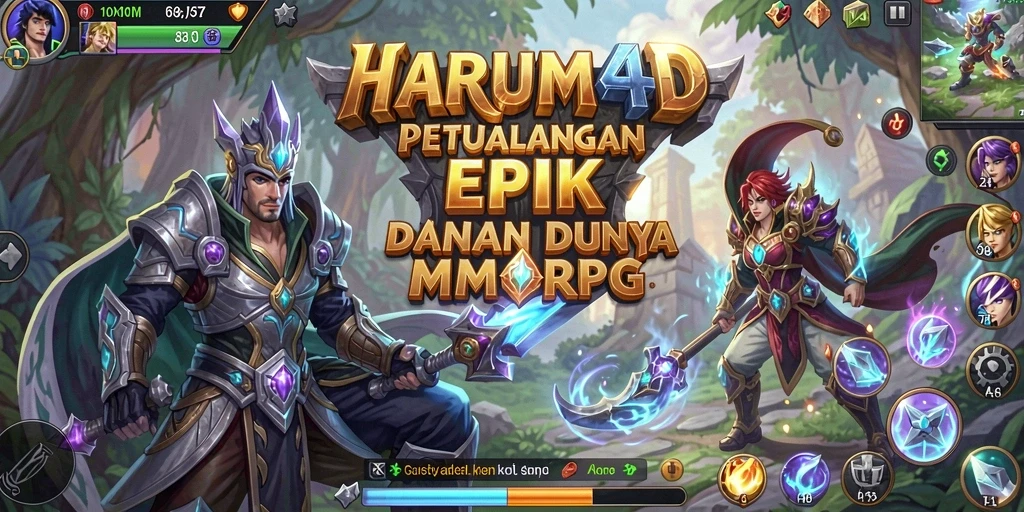 Tampilan aksi seru dari gameplay HARUM4D di dunia MMORPG.