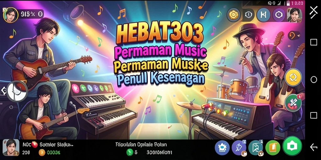 Tampilan layar utama HEBAT303 dengan gameplay musik yang menarik.