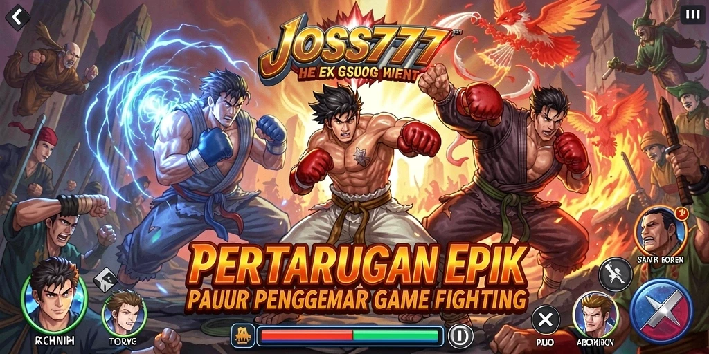 Tampilan gameplay seru dalam JOSS777 dengan aksi pertarungan yang mendebarkan.