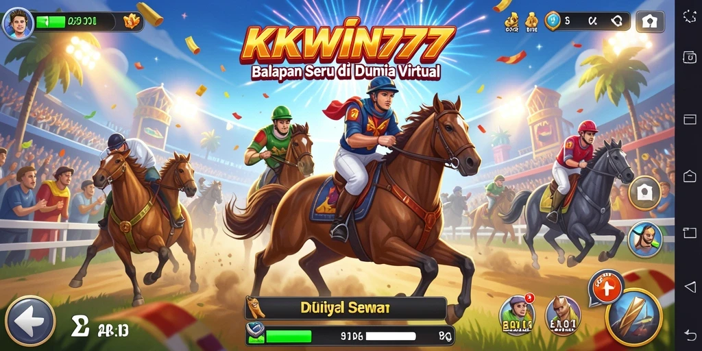 Tampilan gameplay balapan yang seru dan mendebarkan di KKWIN777.