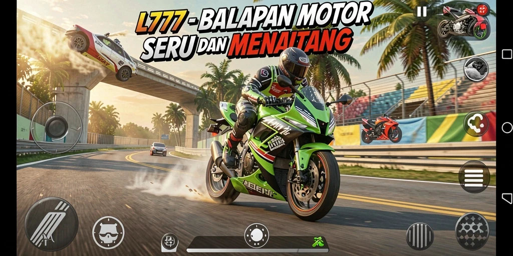 Tampilan balapan motor yang mendebarkan di L777.