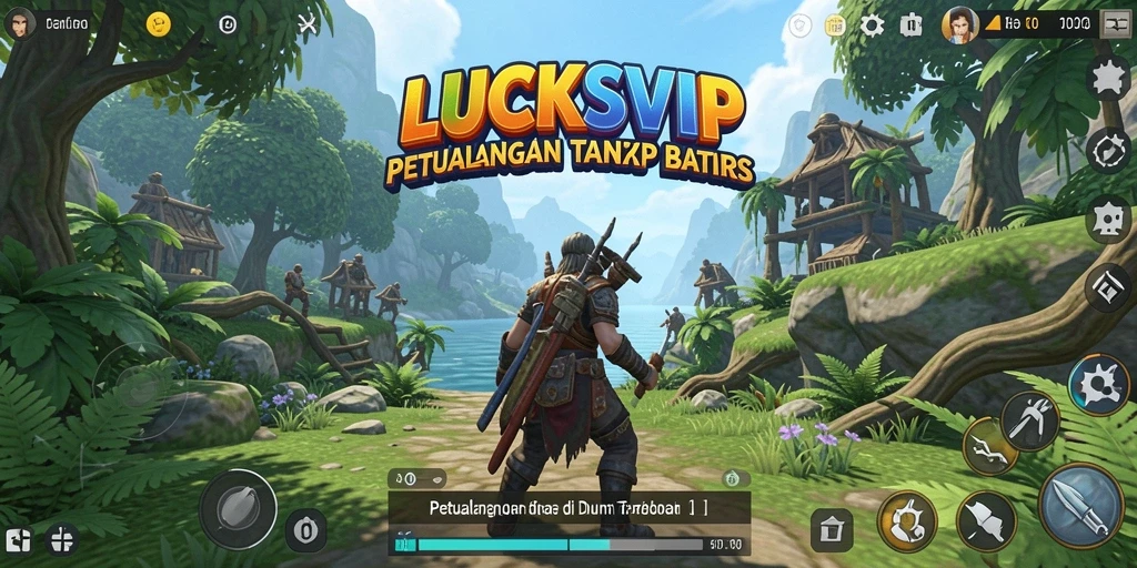 Tangkapan layar utama LUCKSVIP menampilkan pemain menjelajahi dunia yang indah dan interaktif.