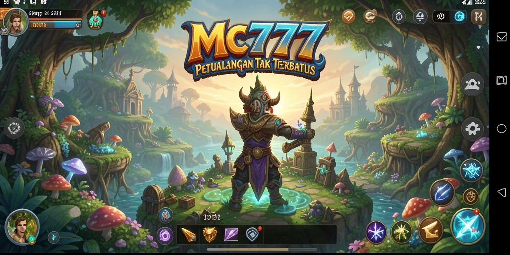 Tangkapan layar utama MC777 menunjukkan aksi petualangan yang mendebarkan.