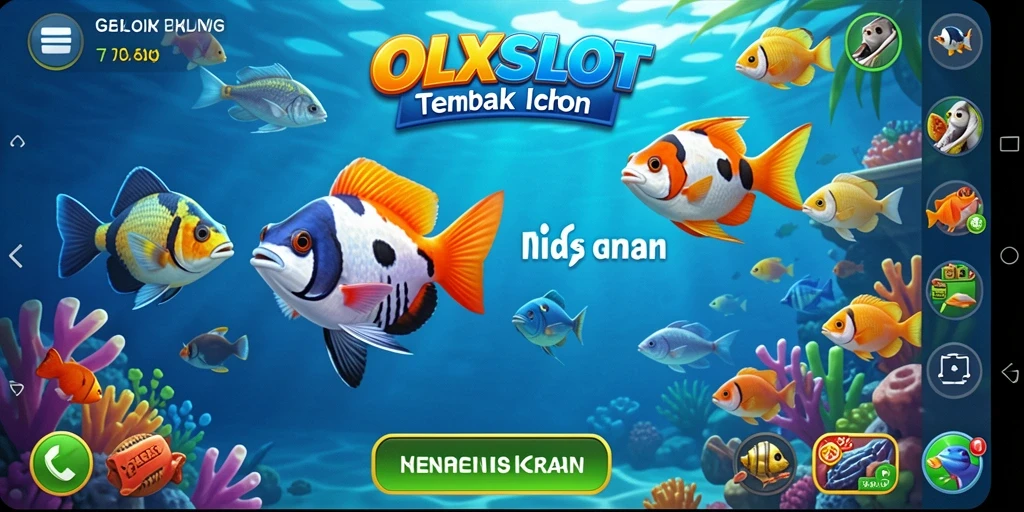 Screenshot menunjukkan gameplay menembak ikan di OLXSLOT yang seru.