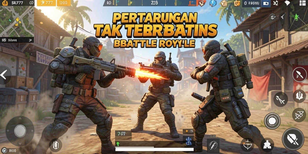Gameplay seru SR777 dalam pertarungan Battle Royale.