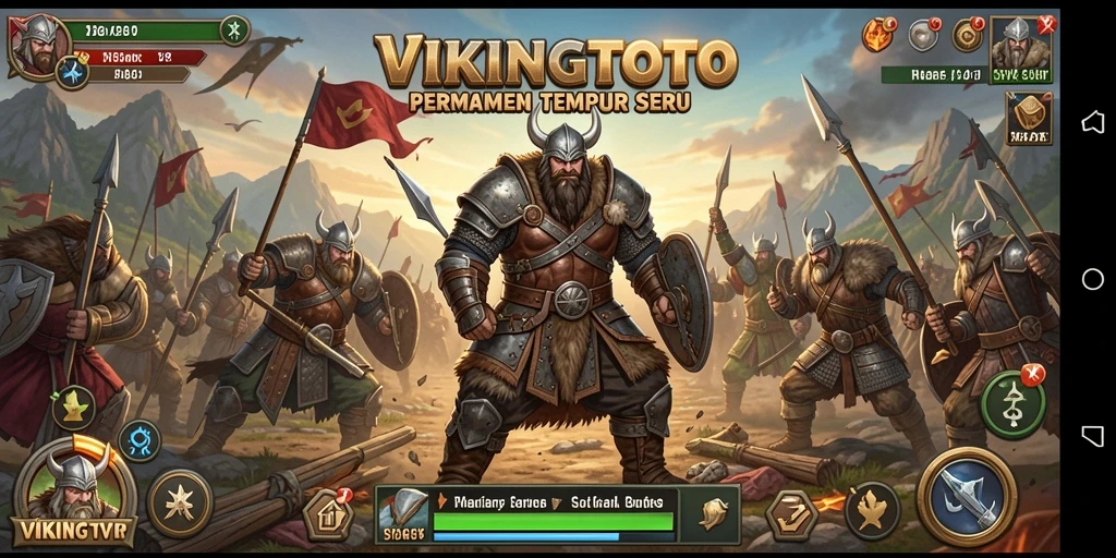 Tampilan gameplay seru dari VIKINGTOTO dengan aksi tempur yang intens.