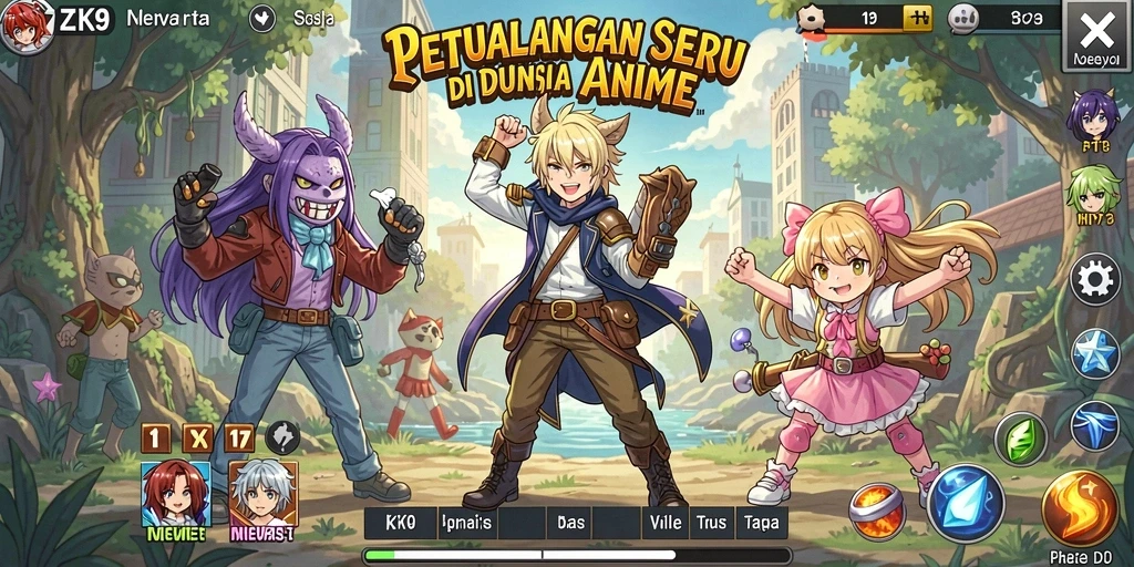 Gameplay ZK9 yang menarik dengan karakter Anime yang dinamis.